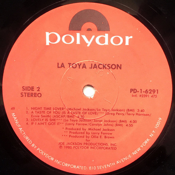 La Toya Jackson : La Toya Jackson (LP, Album, 49)