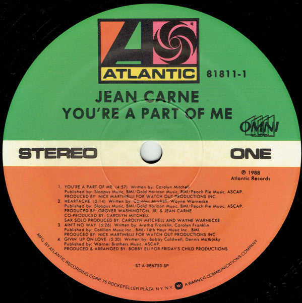 Jean Carne* : You're A Part Of Me (LP, Album)