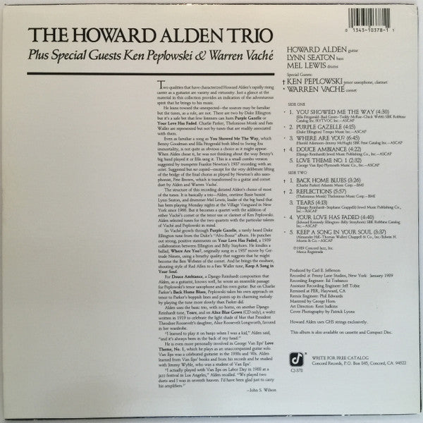 The Howard Alden Trio : The Howard Alden Trio Plus Special Guests Ken Peplowski & Warren Vaché (LP, Album)