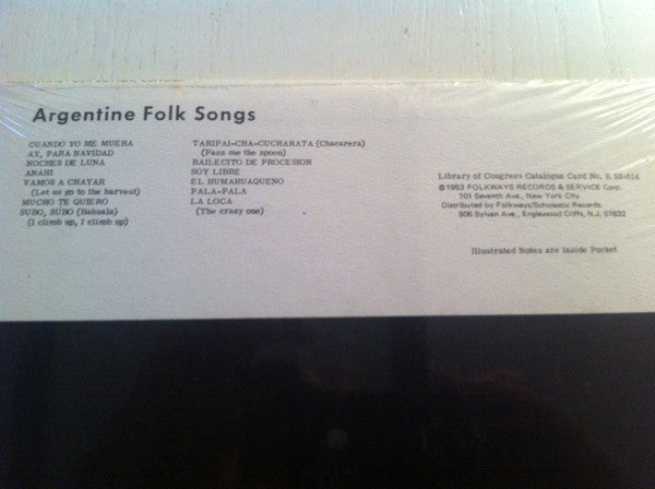 Octavio Corvalan : Argentine Folk Songs (10")