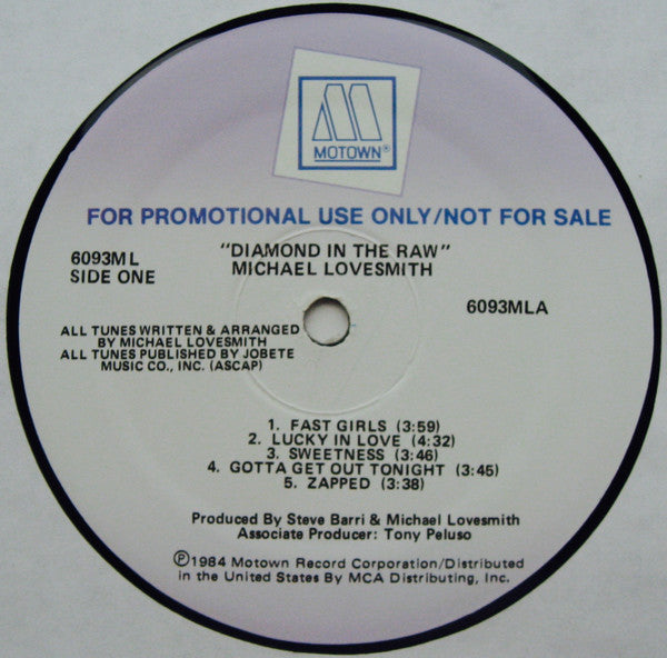 Michael Lovesmith : Diamond In The Raw (LP, Album, Promo)