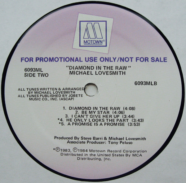 Michael Lovesmith : Diamond In The Raw (LP, Album, Promo)