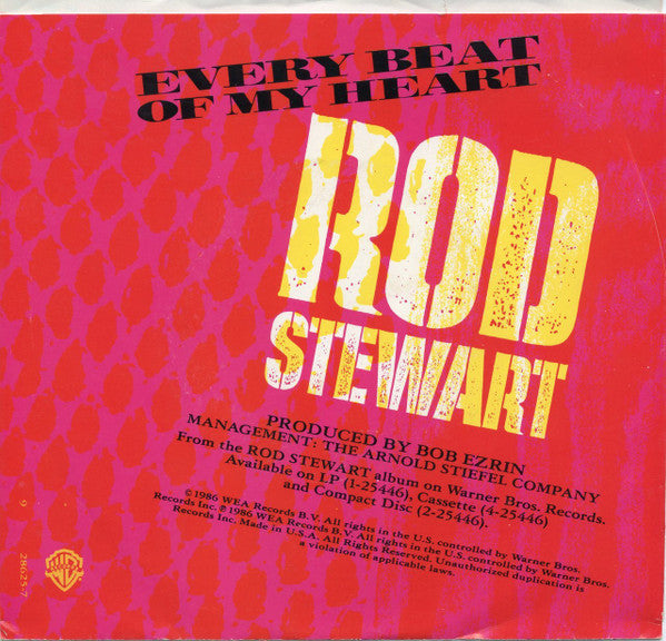 Rod Stewart : Every Beat Of My Heart (7", Promo)