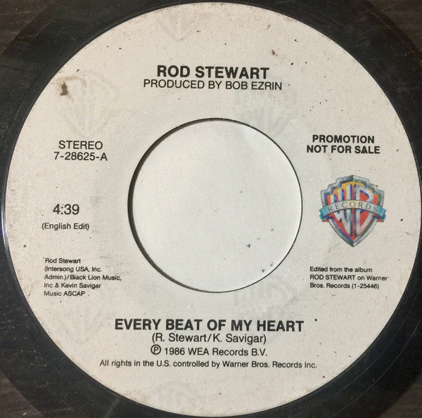 Rod Stewart : Every Beat Of My Heart (7", Promo)