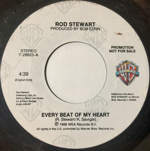 Rod Stewart : Every Beat Of My Heart (7", Promo)