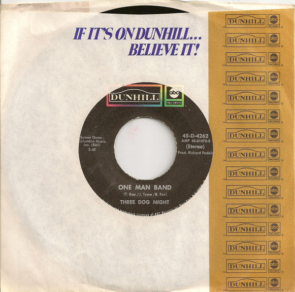 Three Dog Night : One Man Band (7")