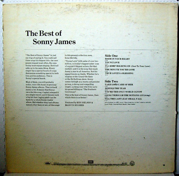 Sonny James : The Best of Sonny James (LP, Comp, RE)
