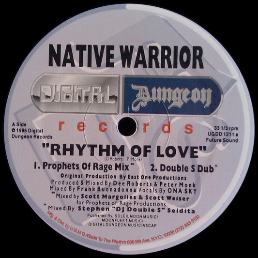 Native Warrior : Rhythm Of Love (12")