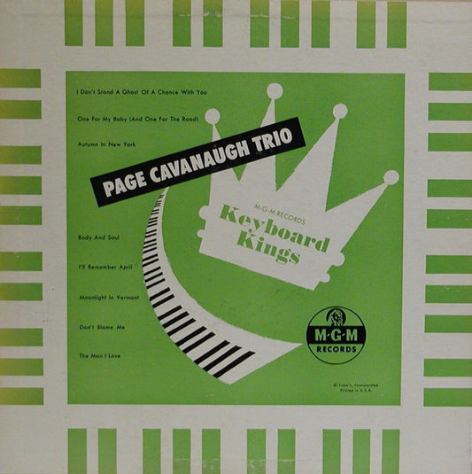 The Page Cavanaugh Trio : Keyboard Kings (10", Album)