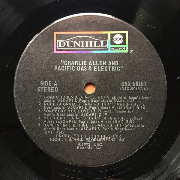 Pacific Gas & Electric Starring Charlie Allen : Pacific Gas & Electric Starring Charlie Allen (LP, Album, San)