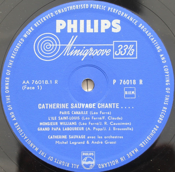Catherine Sauvage : Catherine Sauvage Chante Ses Derniers Succès (10", Album)