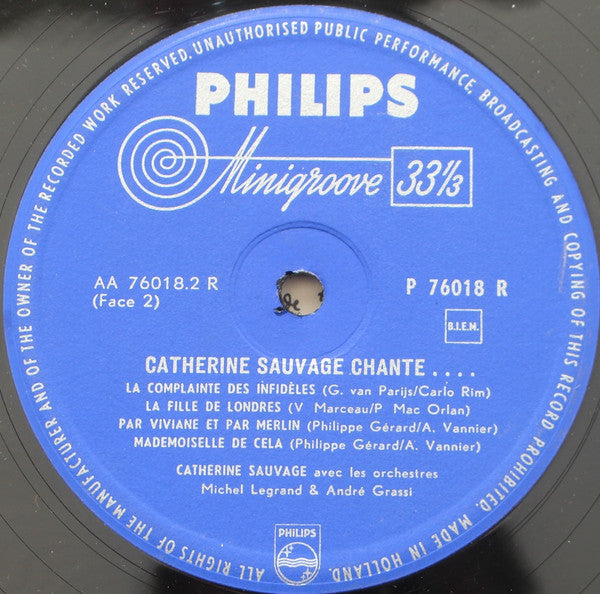 Catherine Sauvage : Catherine Sauvage Chante Ses Derniers Succès (10", Album)
