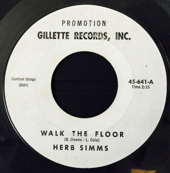 Herb Simms* : Walk The Floor (7", Single, Promo)