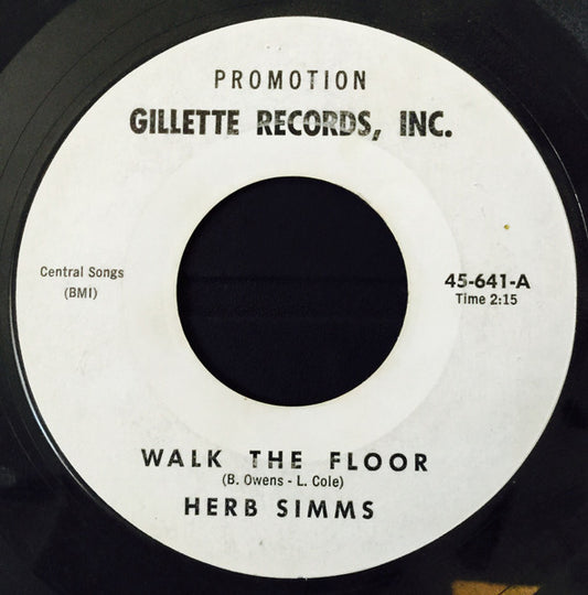 Herb Simms* : Walk The Floor (7", Single, Promo)