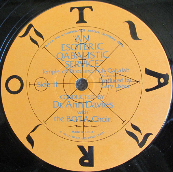 Ann Davies : "An Esoteric Qabalistic Service" (LP, Album, Gat)