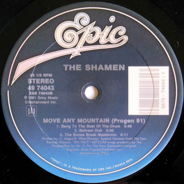 The Shamen : Move Any Mountain - Progen 91 (12", Single)