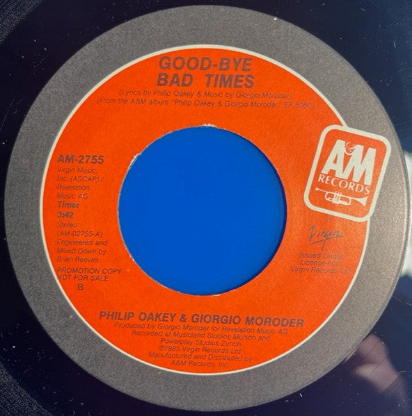 Philip Oakey & Giorgio Moroder : Good-Bye Bad Times (7", Single)