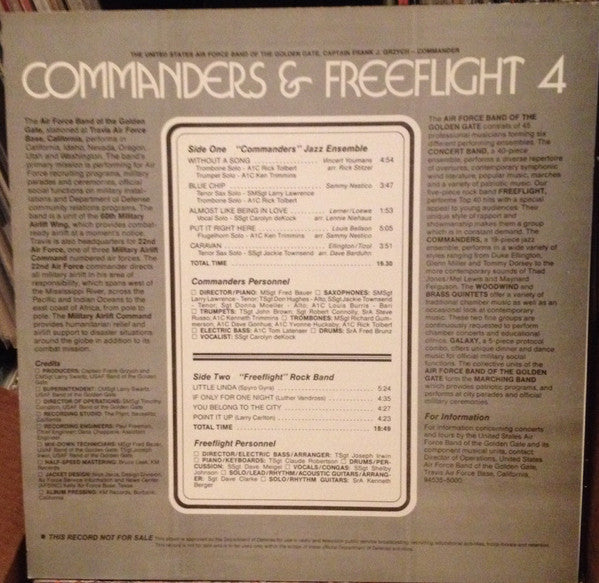 Air Force Band Of The Golden Gate : Commanders & Freeflight 4 (LP)