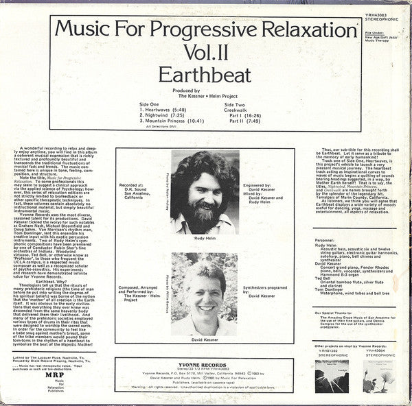 The Kessner - Helm Project : Music For Progressive Relaxation – Volume Two - Earthbeat (LP, Album)