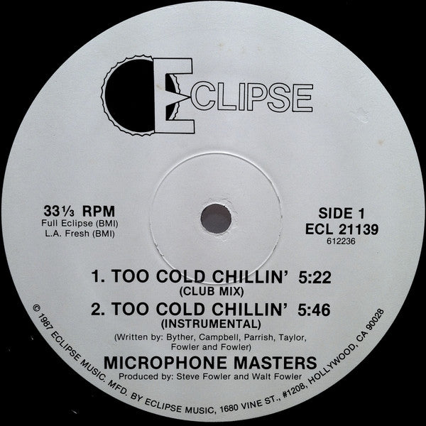 Microphone Masters : Too Cold Chillin' / Francine (12")