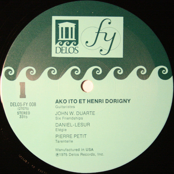 Jean-Yves Daniel-Lesur, Ida Presti, André Jolivet, John W. Duarte, Leo Brouwer, Pierre Petit / Ako Ito & Henri Dorigny : Musiques Pour Deux Guitares (Six Contemporary Works Composed For Two Guitars) (LP, Album)