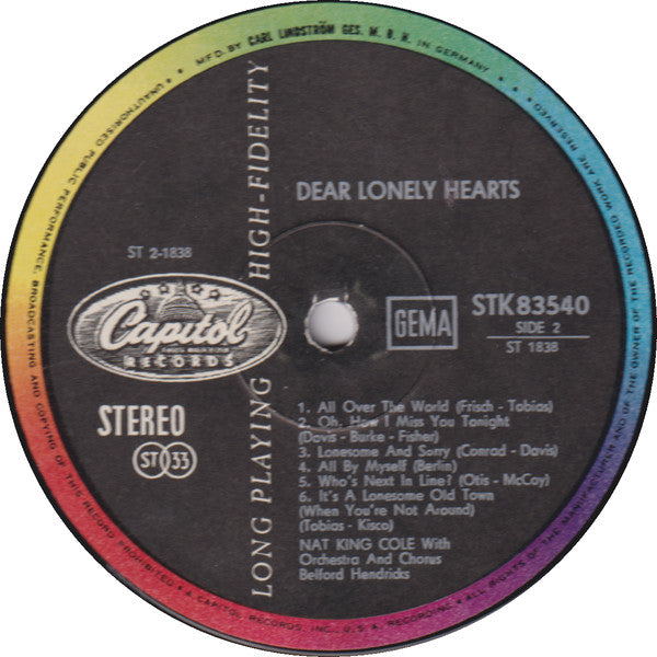 Nat King Cole : Dear Lonely Hearts (LP)