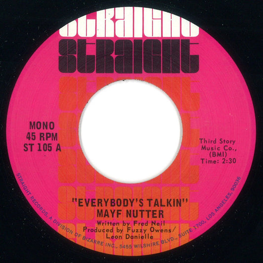 Mayf Nutter : Everybody's Talkin / Long Distance (7", Single)