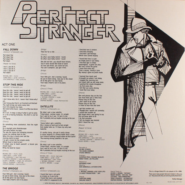 Perfect Stranger (8) : Perfect Stranger (12", S/Sided, EP, Pic, Promo, Cle)