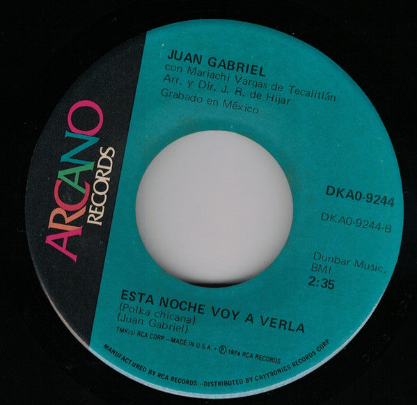 Juan Gabriel : Que Sea Mi Condena / Esta Noche Voy A Verla (7")
