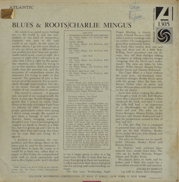 Charlie Mingus* : Blues & Roots (LP, Album, Mono, RP)