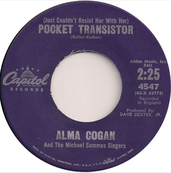 Alma Cogan : Pocket Transistor / Cowboy Jimmy Joe (7", Single)