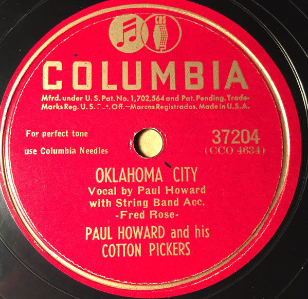 Paul Howard And His Cotton Pickers : Oklahoma City / Somebody Else's Trouble (Shellac, 10")
