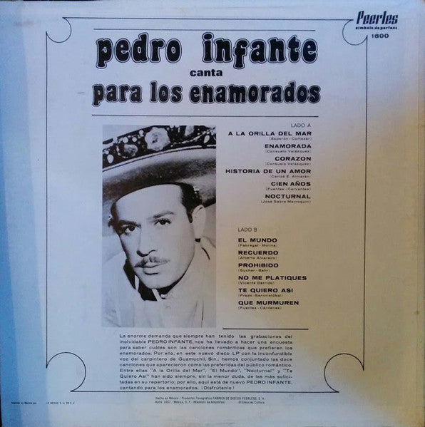 Pedro Infante : Canta Para Los Enamorados (LP, Comp)
