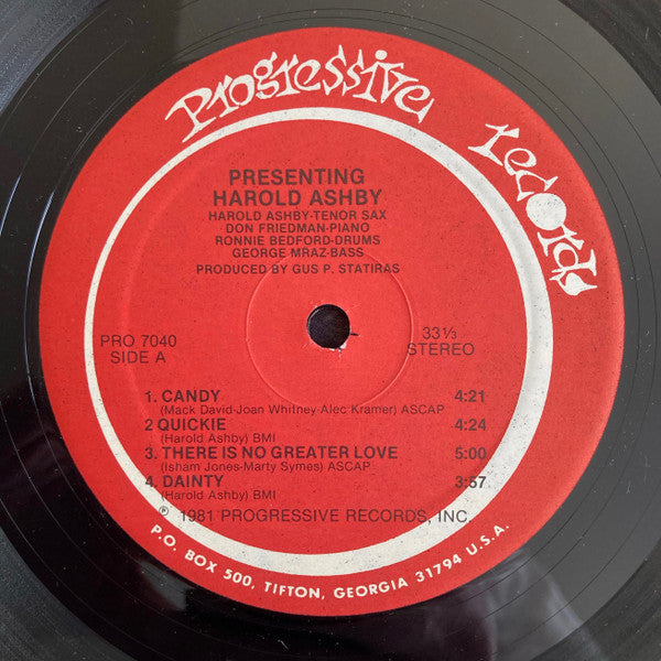 Harold Ashby : Presenting Harold Ashby (LP, Album)