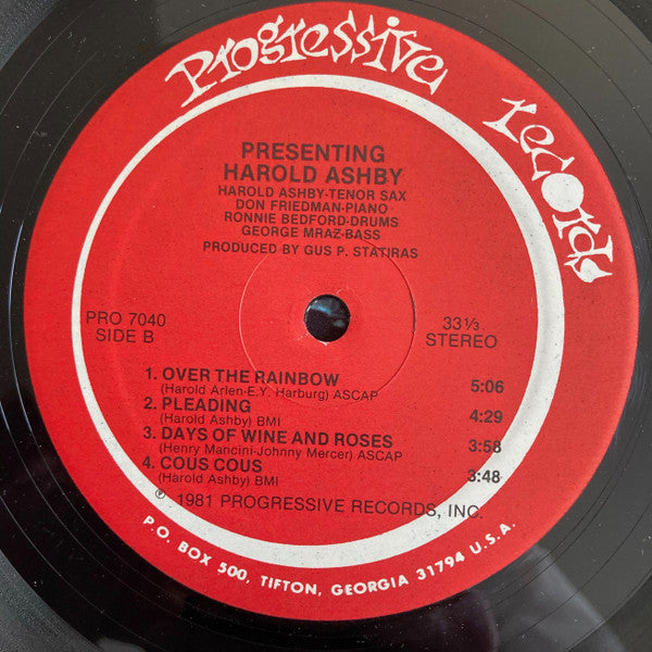Harold Ashby : Presenting Harold Ashby (LP, Album)