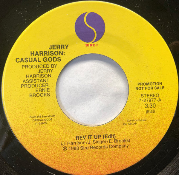 Jerry Harrison: Casual Gods : Rev It Up (7", Single, Promo)