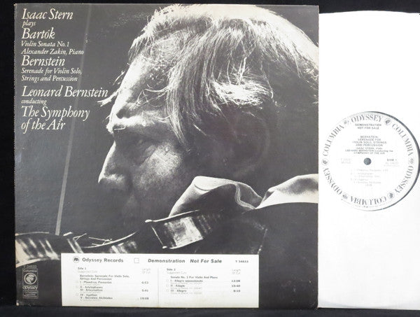 Isaac Stern Plays Bartók* / Leonard Bernstein Conducting The Symphony Of The Air* : Violin Sonata No. 1 / Serenade For Violin Solo, Strings And Percussion (LP, Mono, Promo)