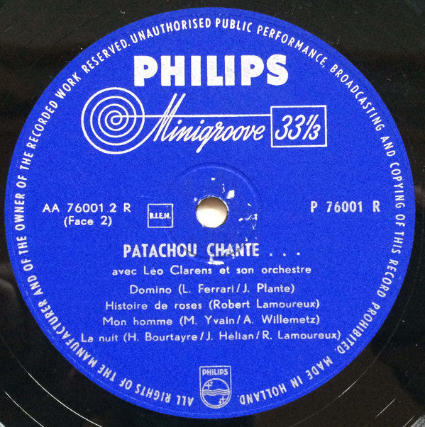 Patachou : Chante Ses Derniers Succès (1ère Série) (10", Album, Mono, RE)