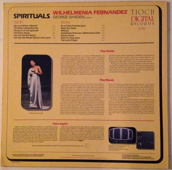 Wilhelmenia Wiggins Fernandez : Spirituals (LP, Album)