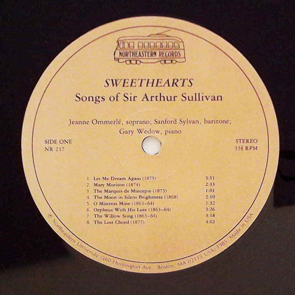Sir Arthur Sullivan - Jeanne Ommerlé, Sanford Sylvan, Gary Wedow : Sweethearts (Songs Of Sir Arthur Sullivan) (LP, Album)
