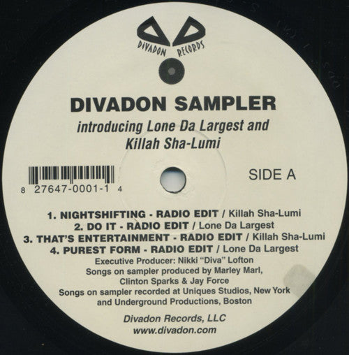 Lone Da Largest And Killa Sha : Divadon Sampler (12", Smplr)