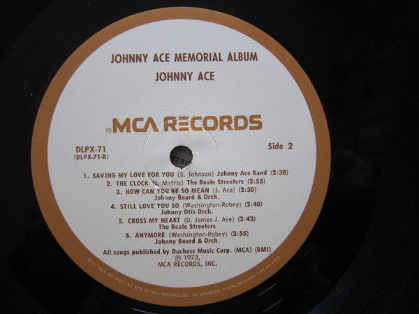 Johnny Ace : Memorial Album For Johnny Ace (LP, Comp, Mono, RE)