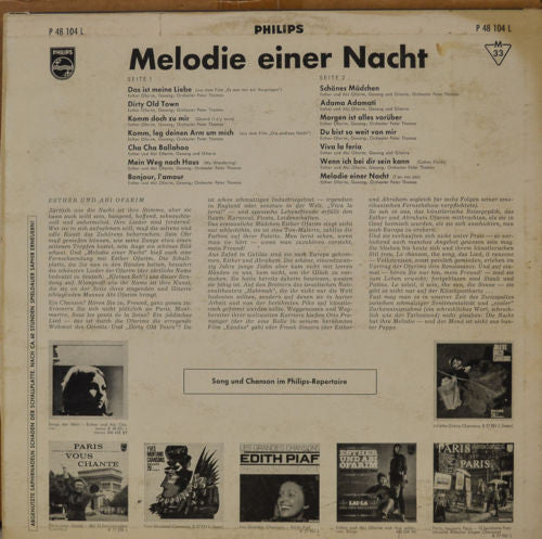 Esther & Abi Ofarim : Melodie Einer Nacht (LP, Comp, Mono)
