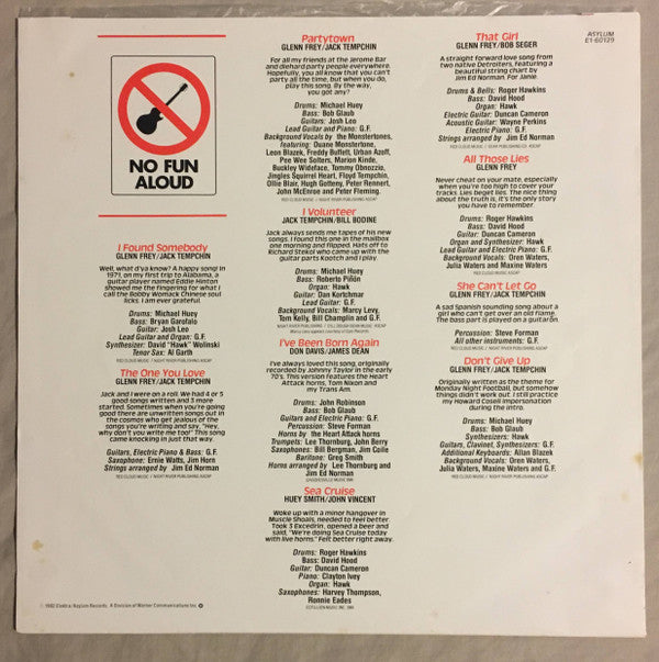 Glenn Frey : No Fun Aloud (LP, Album)