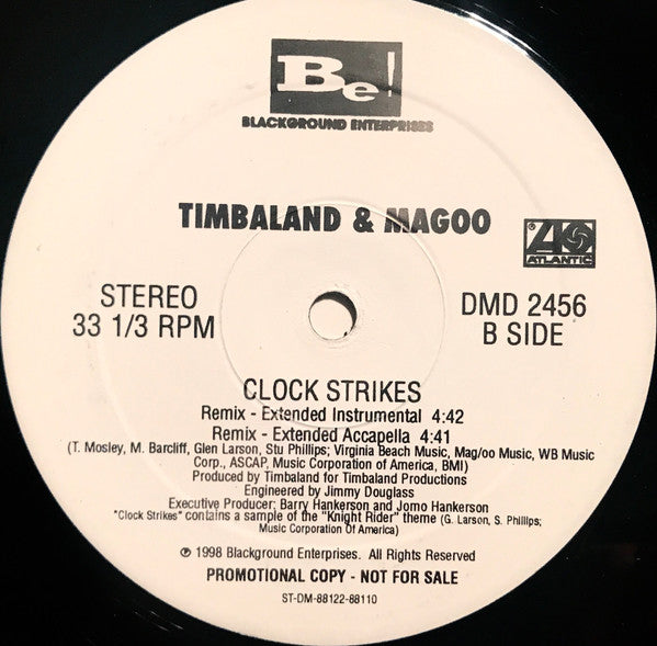 Timbaland & Magoo Featuring Skillz : Clock Strikes (Remix) (12", Single, Promo)