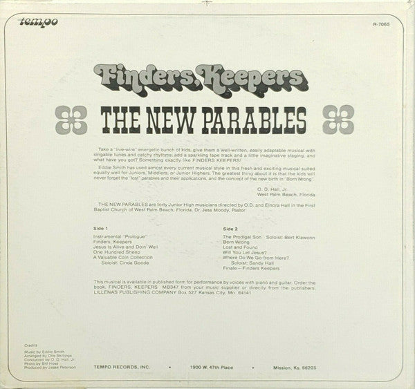 Eddie Smith (12) Featuring The New Parables : Finders, Keepers - A Musical For The Young Choir (LP, Album)