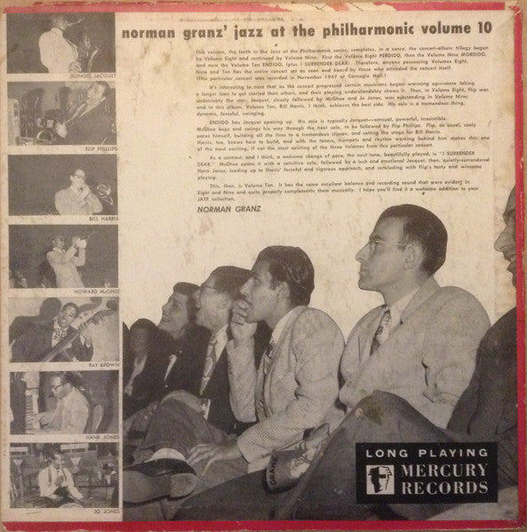 Norman Granz' Jazz At The Philharmonic* : Norman Granz' Jazz At The Philharmonic Vol 10 (10", Album, Mono, RE)