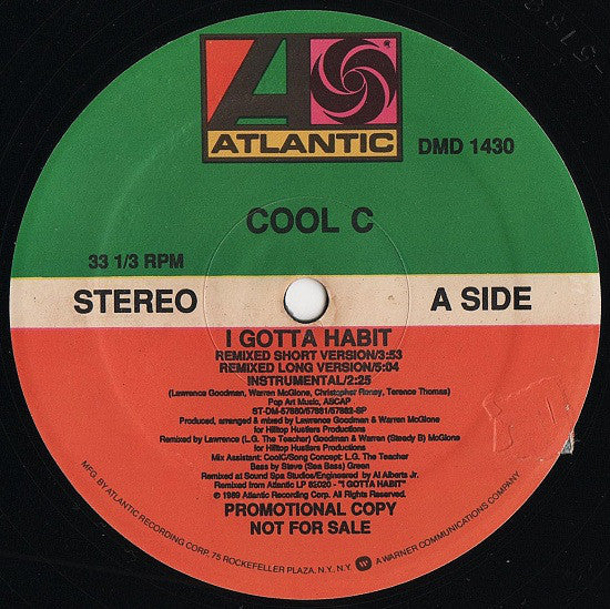 Cool C : I Gotta Habit (Remix) / Mary Go Round (12", Promo)