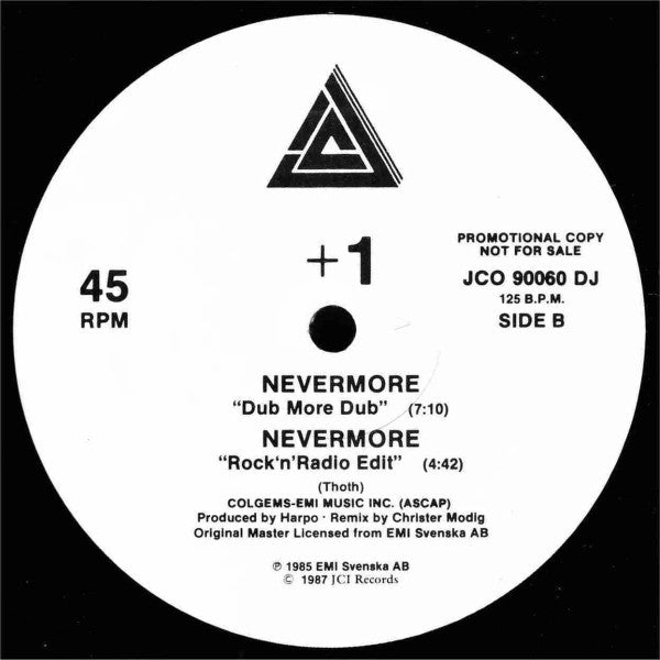 Plus One* : Nevermore (12", Promo)