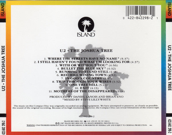 U2 : The Joshua Tree (CD, Album, RE, UML)